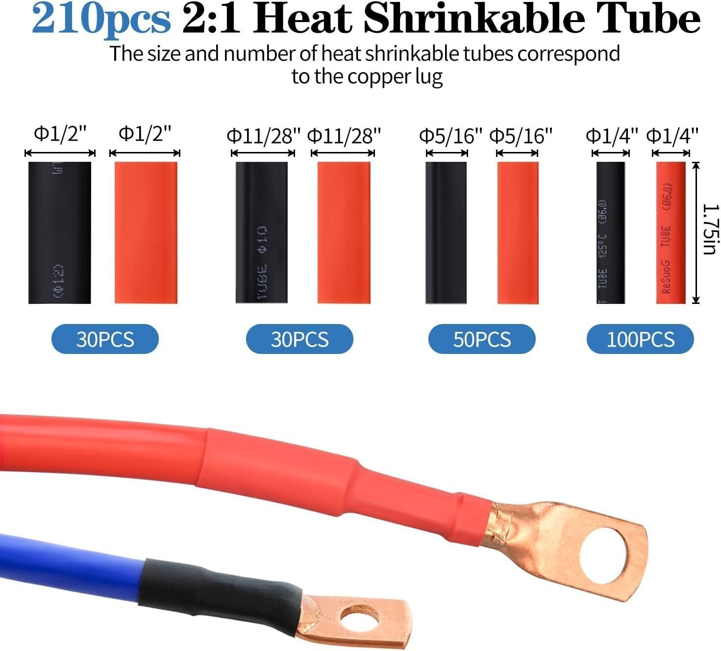 Cable Lug Crimping Tool with 170pcs Copper Wire Lugs Wire Crimping Tool