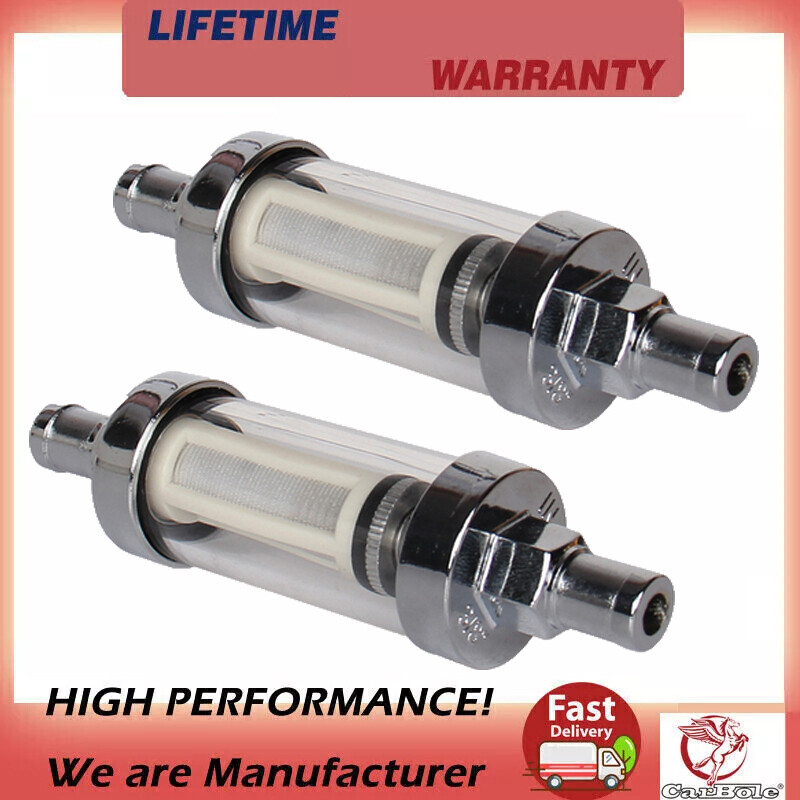 Universal Motorcycle3/8 " 10mm Racing Ready Inline Fuel Filter Washable Reusable