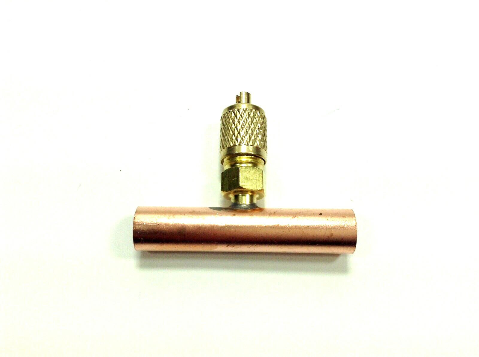 Copper Access Tee 3/8" ODS X 1/4" Flare Scrader Valve & Wrench Cap HVAC CBT38
