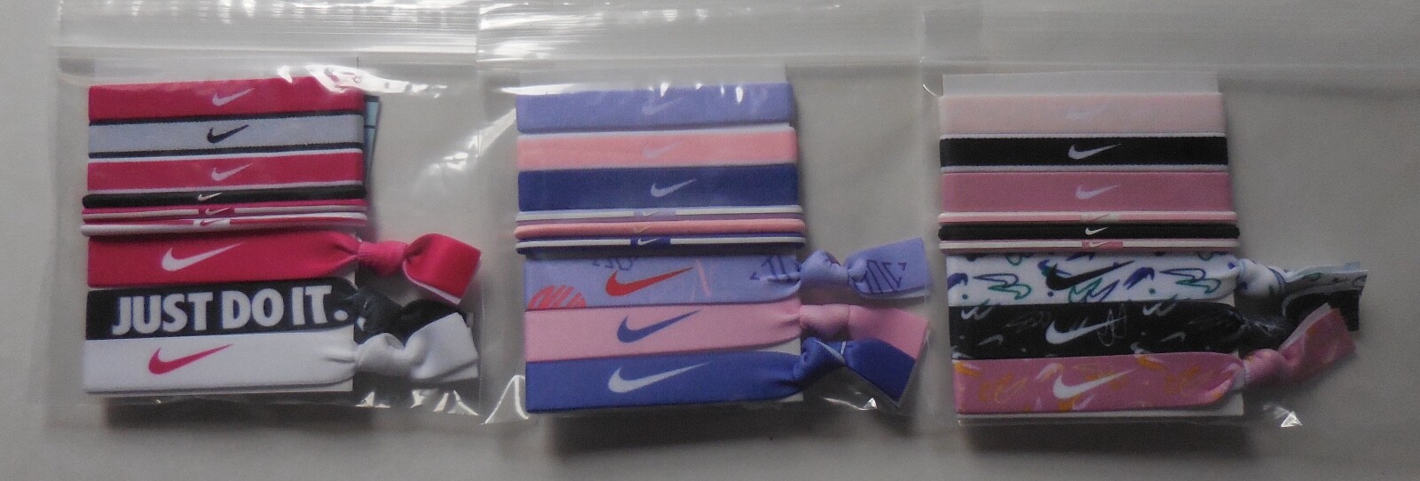 Nike Mixed Ponytail Holder Assorted 9 Pk YOUTH Multicolor Set of 3 Lots #13