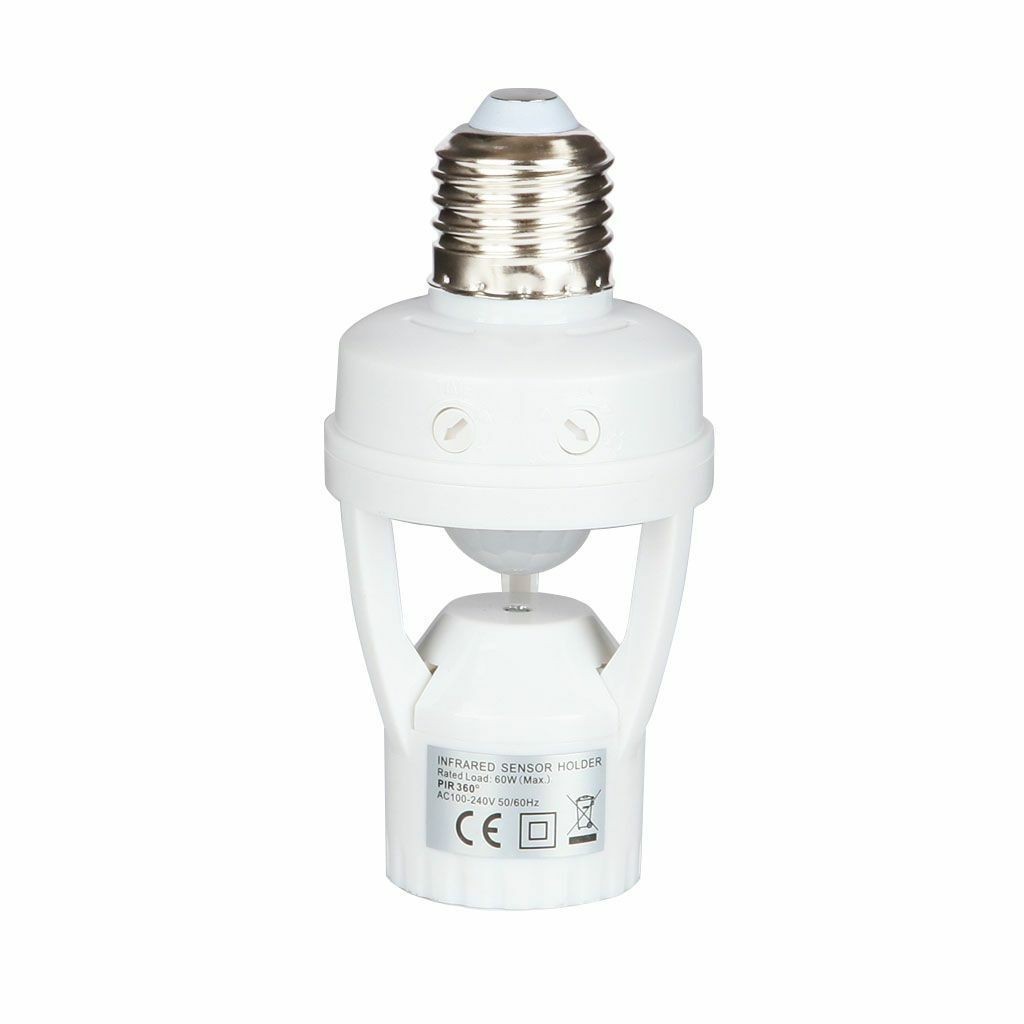 2 PCS E27 PIR Infrared Motion Sensor LED Light Dimmable Lamp Bulb Holder Socket