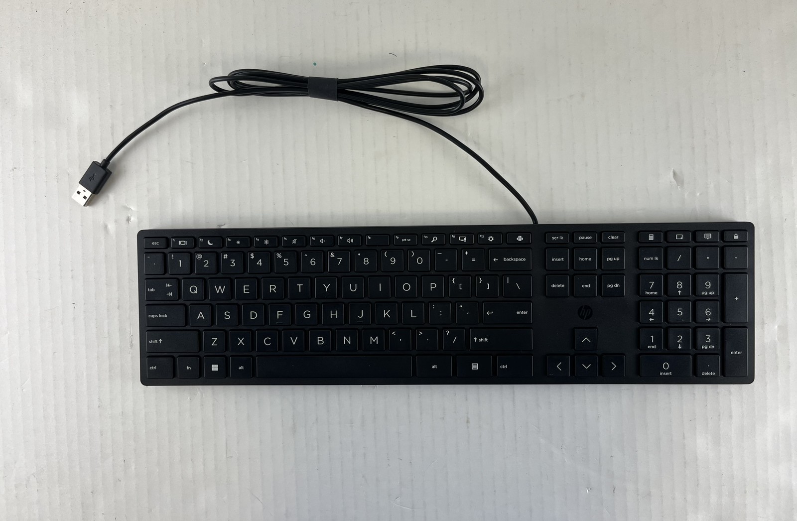L96909-001 HP Wired Desktop 320K USB Keyboard Black 108 Keys