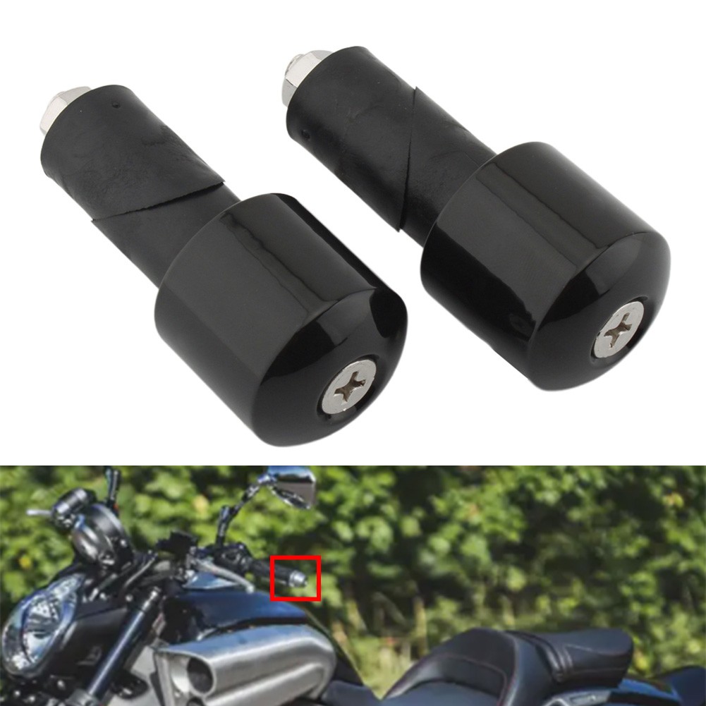 US 2pcs Black Bar Ends Hand Grip Handlebar End Caps For Yamaha VMAX 400 450 18mm