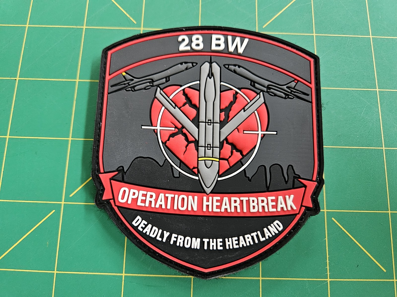 28 Bomb Wing OPERATION HEARTBREAK Ellsworth AFB SD Rockwell B-1B Lancer PVC Patc