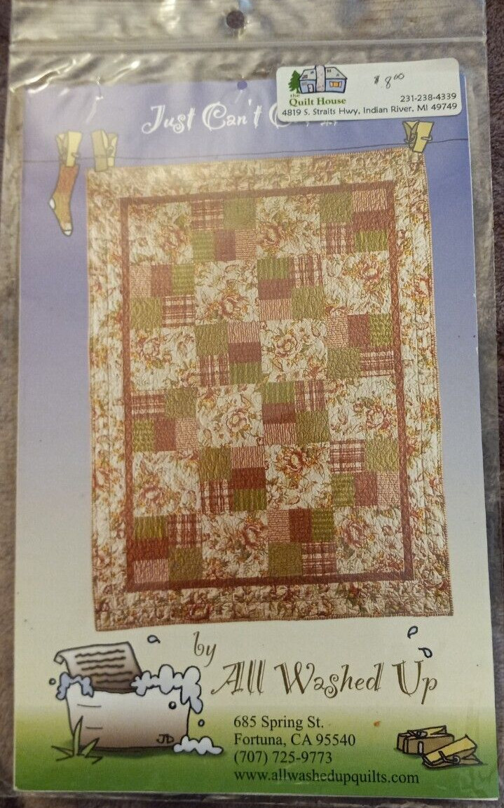 Quilting Quilt Pattern “Just Can’t Cut It”  All Washed Up new