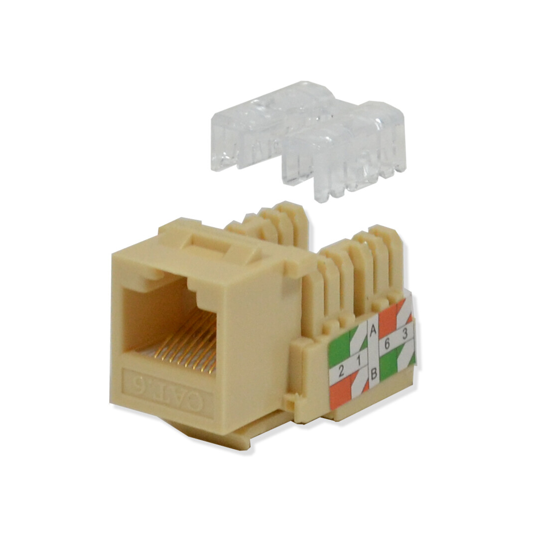25 pack lot Keystone Jack Cat6 Network Ethernet 110 Punchdown 8P8C Ivory