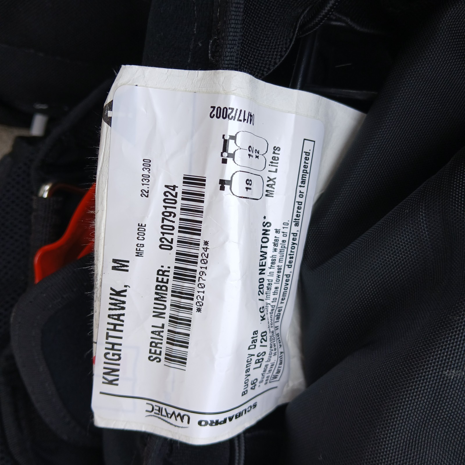 Scubapro Knighthawk BCD Buoyancy Compensator Vest Size M