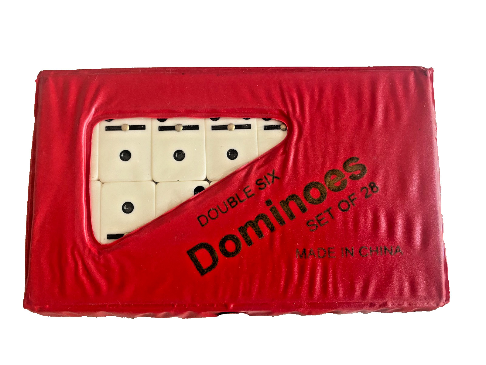 Dominoes Double Six Jumbo Ivory Set of 28- Brand New! In a snap case- One Pack