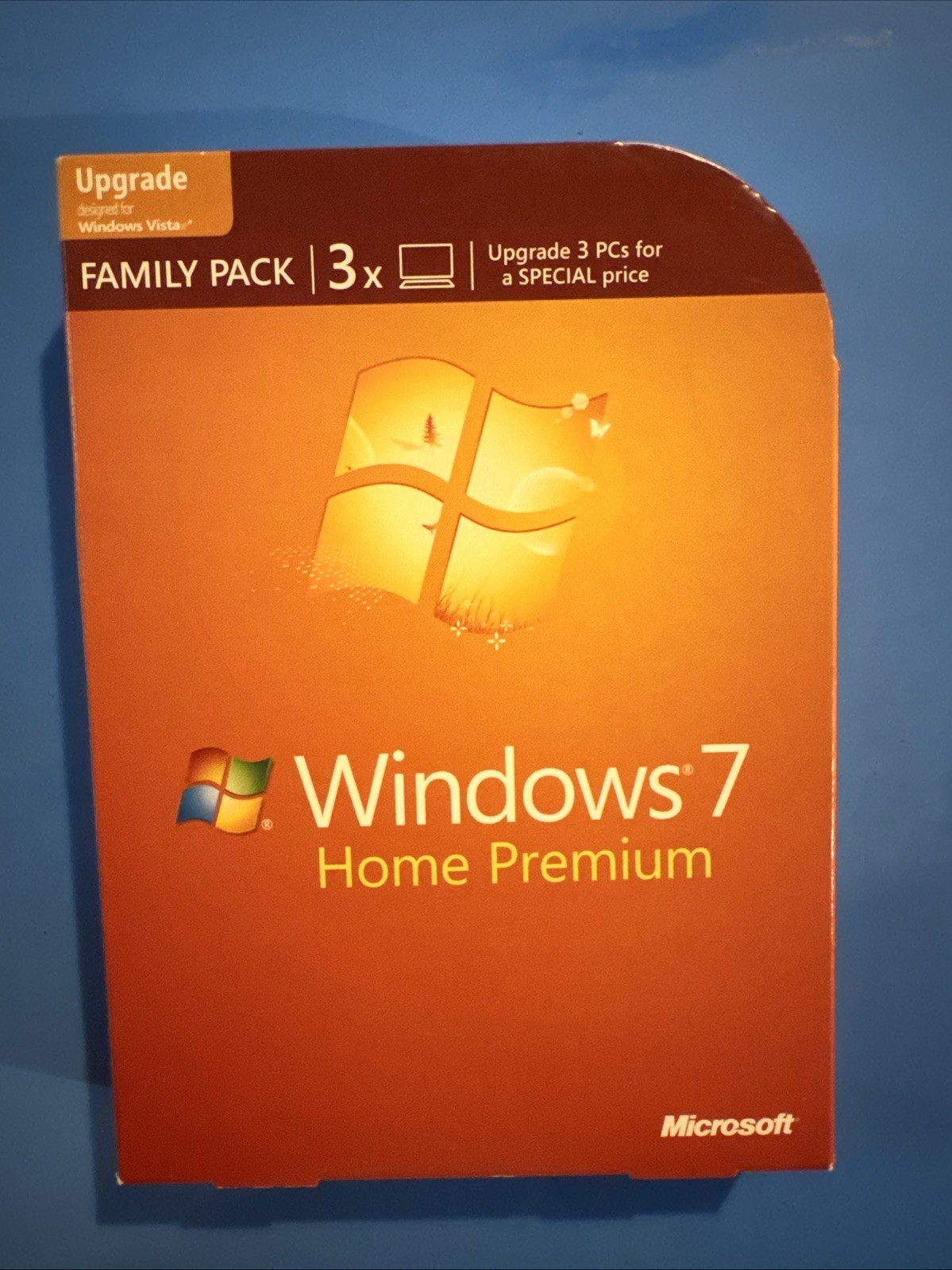 Microsoft Windows 7 Home Premium Upgrade Family Pack For 3 PCs 32 & 64 Bit DVD’s
