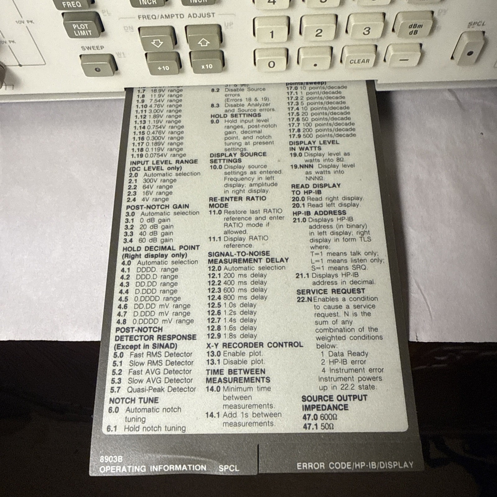 HP 8903B Audio Analyzer READ