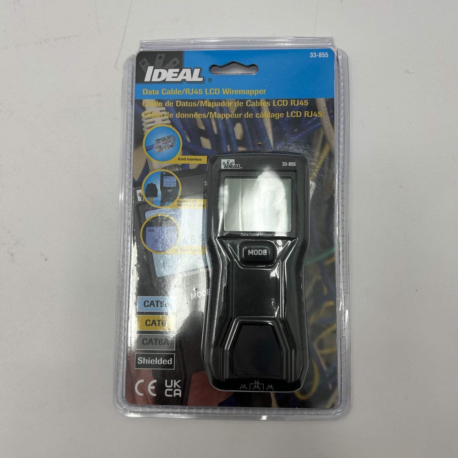 New ideal Data Cable/Rj45 LCD Wiremapper 33-855