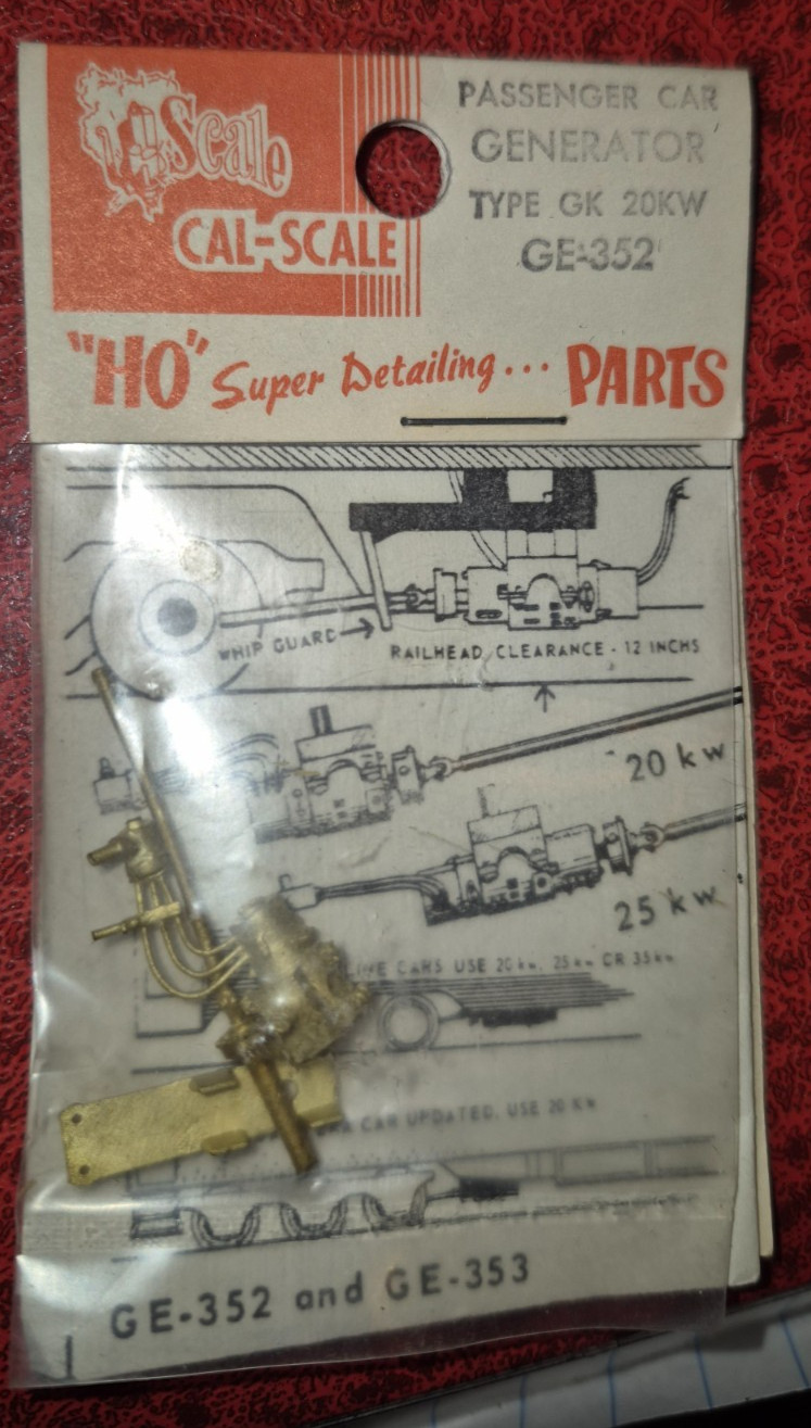 HO Cal-Scale Passenger Car Generator Type GK 20 KW GE-352 NIP BE6