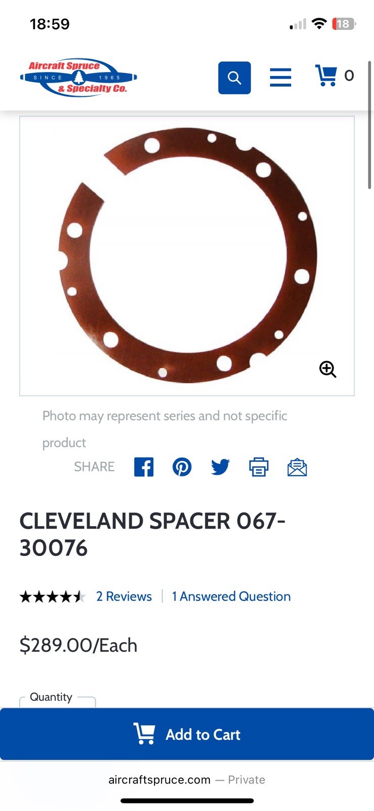 Cleveland Wheel Spacer 067-30076