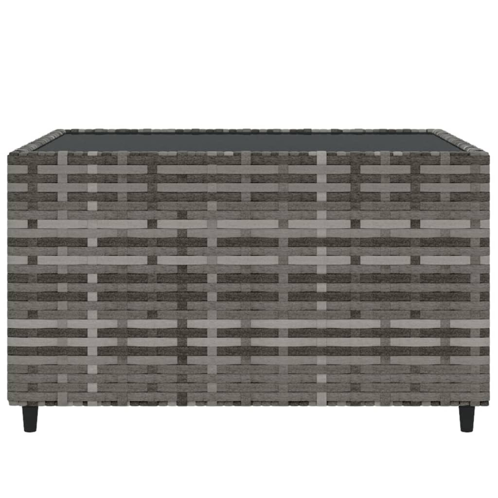 Patio Lounge Set Grey Poly Rattan Medium Adjustable Feet
