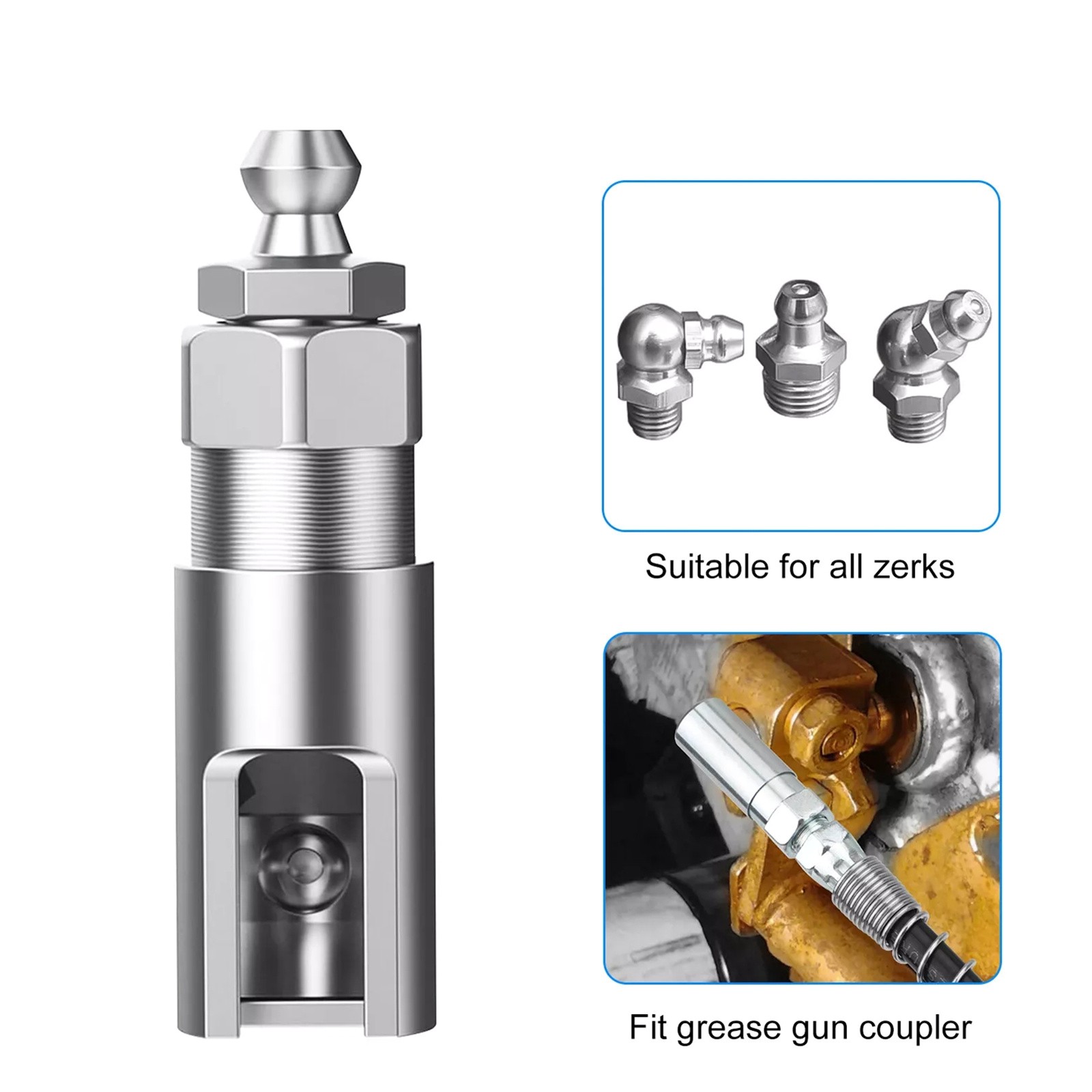 1 Set Grease Nozzle Adapter Grease Gun-Accessory 90 Degree Coupler Adapter Tool