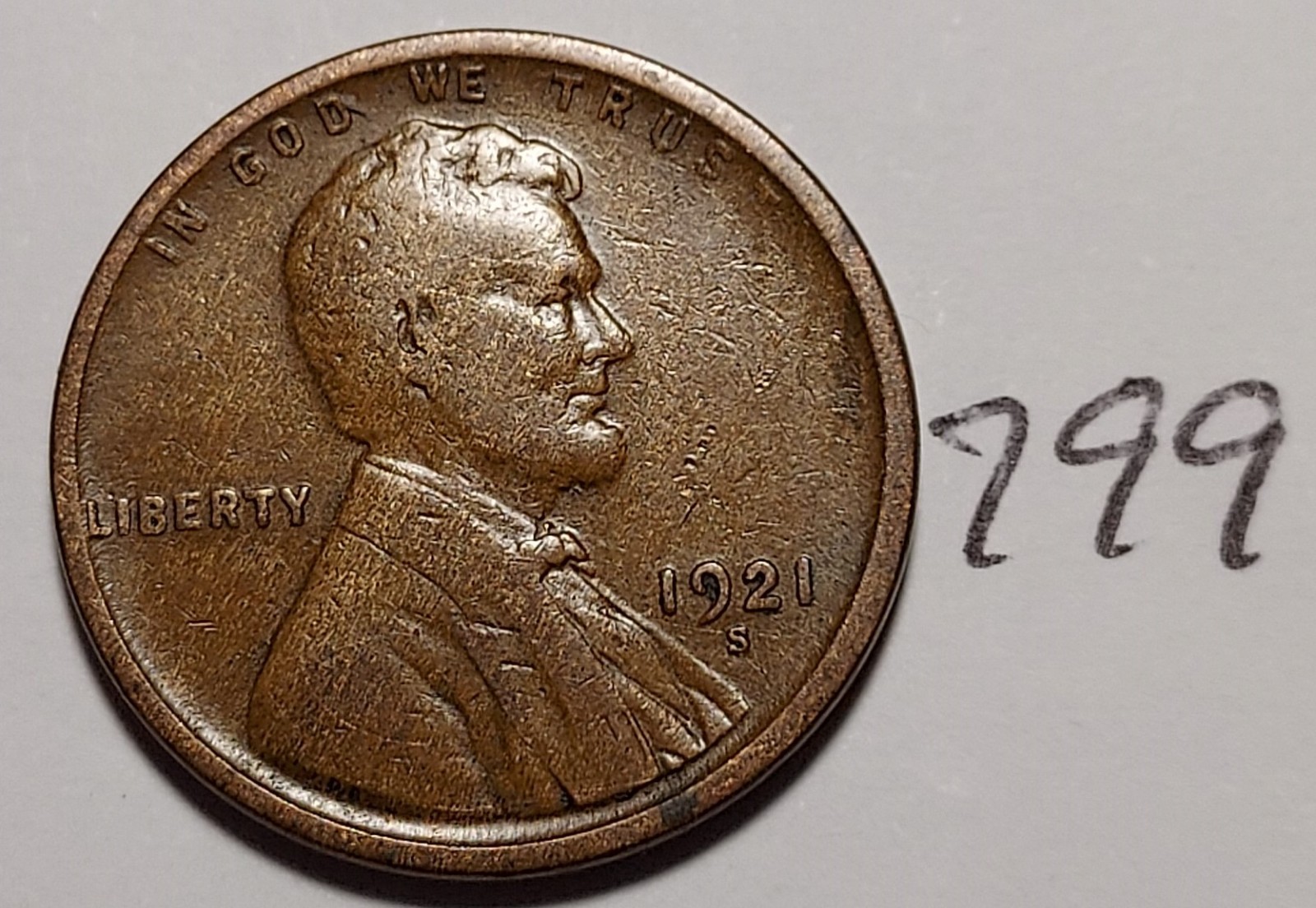 1921-S Lincoln Wheat Cent   #799