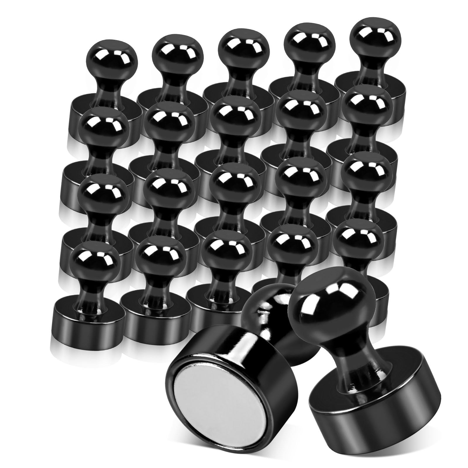 20Pack Strong Fridge Magnets,Black Refrigerator Black-12x16mm-20Pack, Black