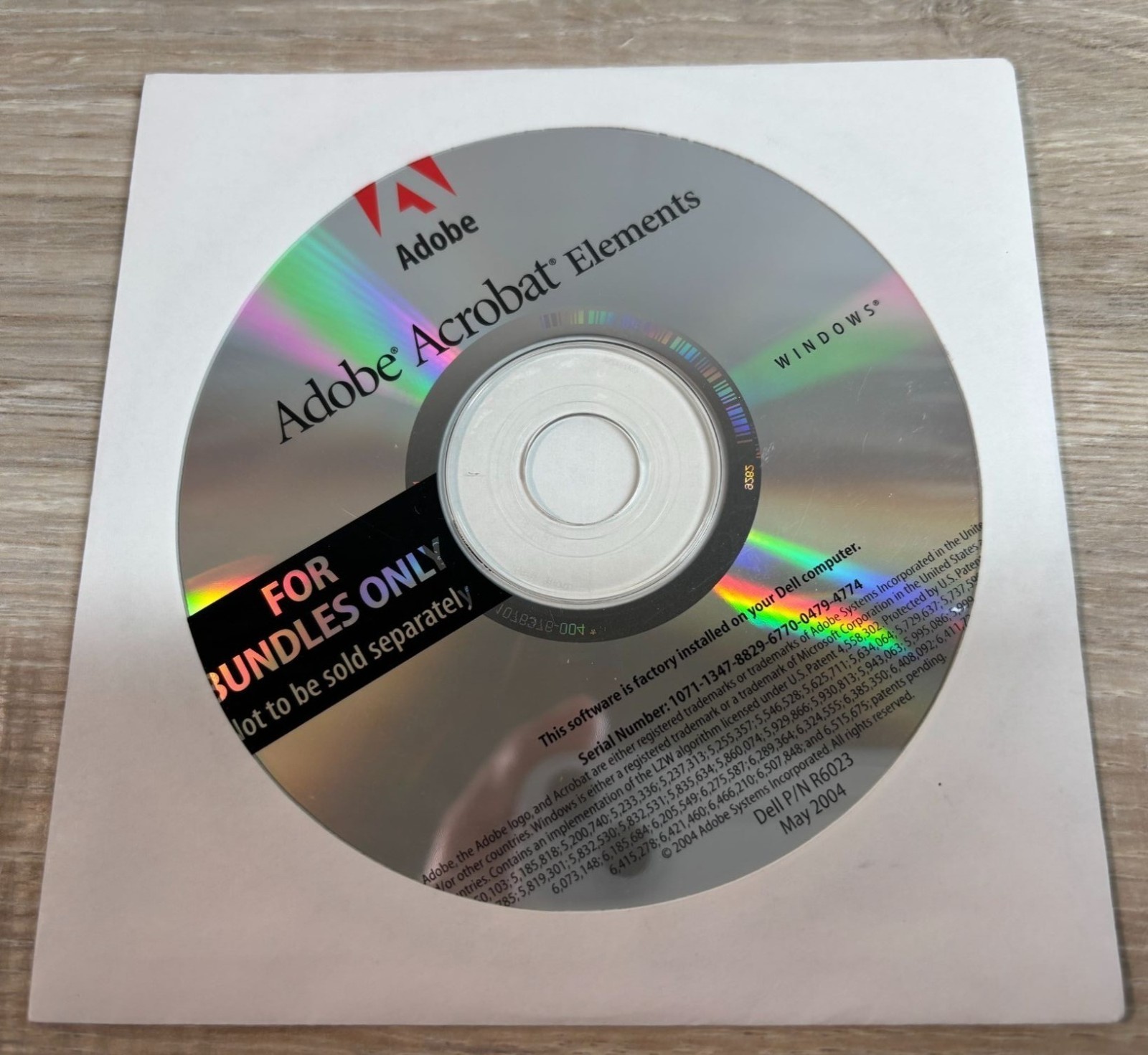 Adobe Acrobat Elements CD For Bundles Only Windows Sealed For Dell