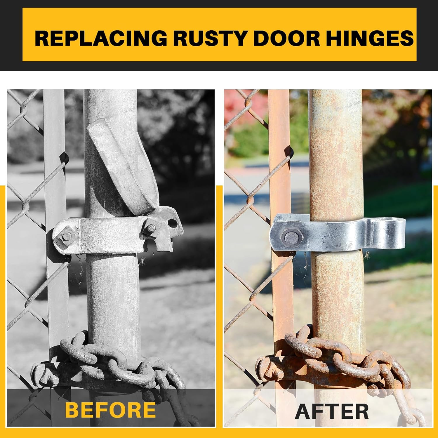4 Pcs Chain Link Post Gate Hinge 3"[2 7/8" OD] X 5/8" Galvanized Steel Chain Lin