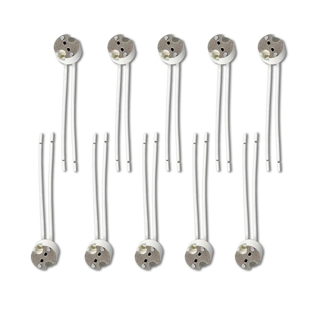 GU5.3 Socket Pack 10pcs MR16 Lamp Holder For 12V LED Halogen Compatible