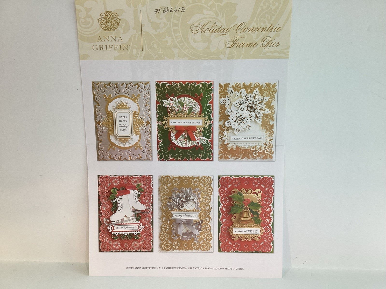 Anna Griffin Holiday Concentric Frame Dies AG1007 Makes 5” X 7” Cards