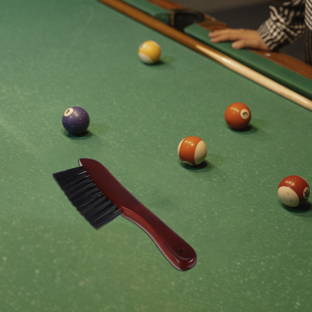 Pool Table Brush Cleaning Tool Wooden Handle Billiard Table Sweeper Accessory