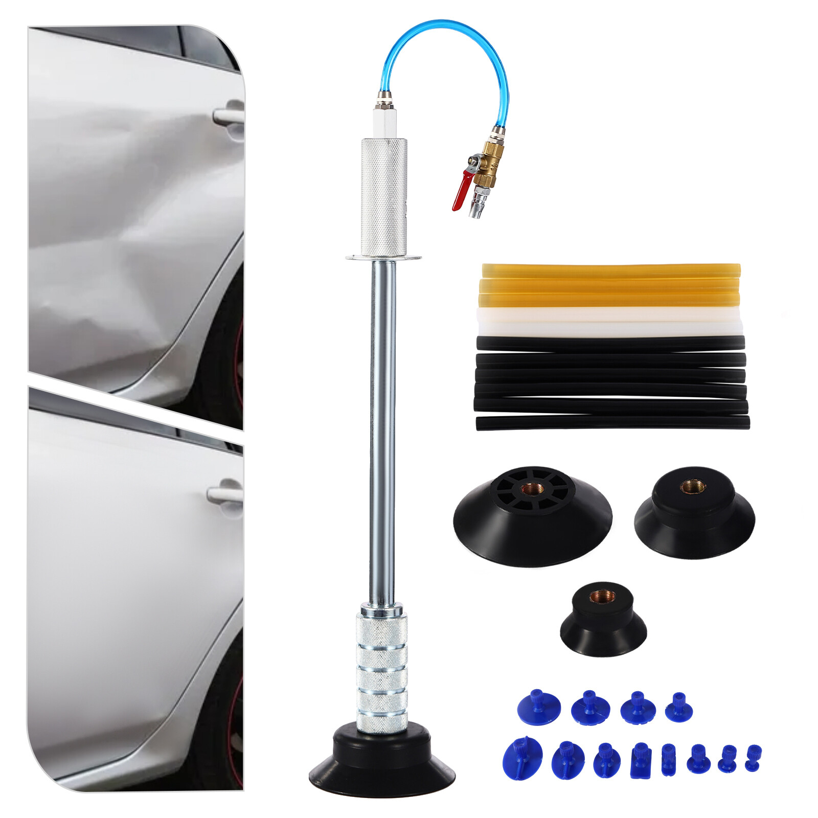 Air Pneumatic Dent Puller Car Auto Body Repair Suction Cup Tools w/ Slide Hammer