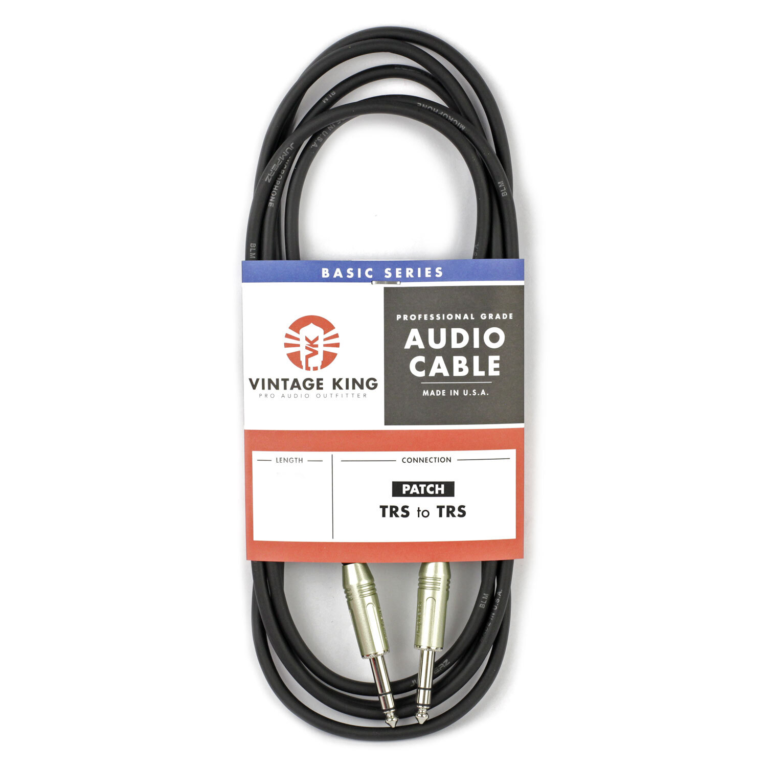 Vintage King Basic Studio Patch Cable TRS - TRS - 20'