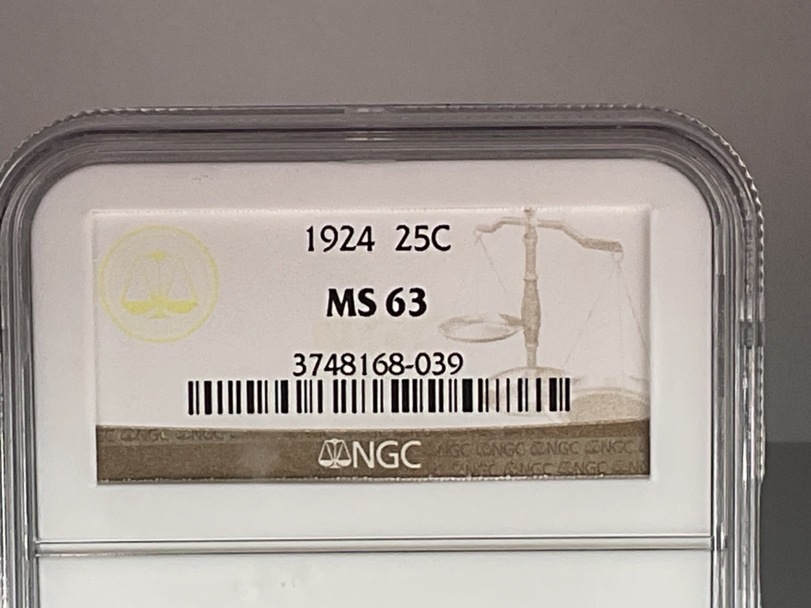 1924 P STANDING LIBERTY QUARTER ANACS MS63