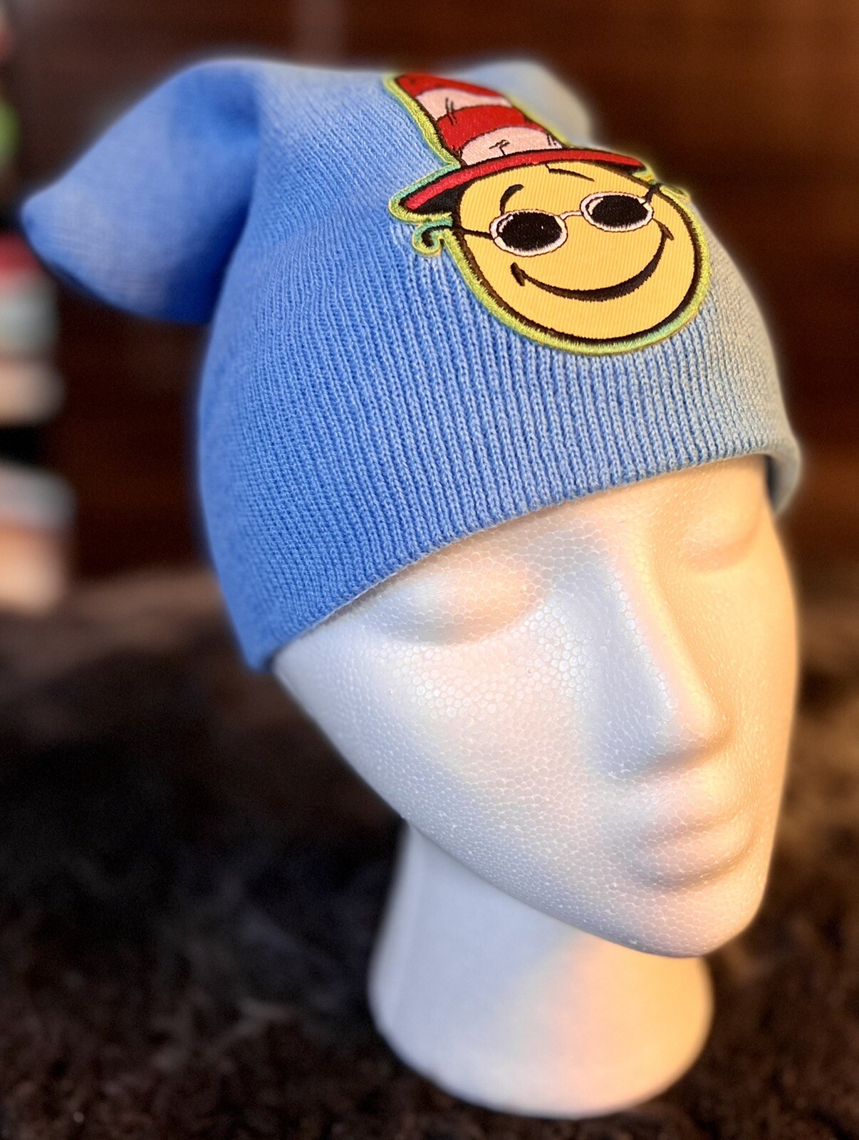 New Winter Knit Slouchy Skull Cap Beanie Hat Men Women Blue HAVE A NICE DAY 🍄