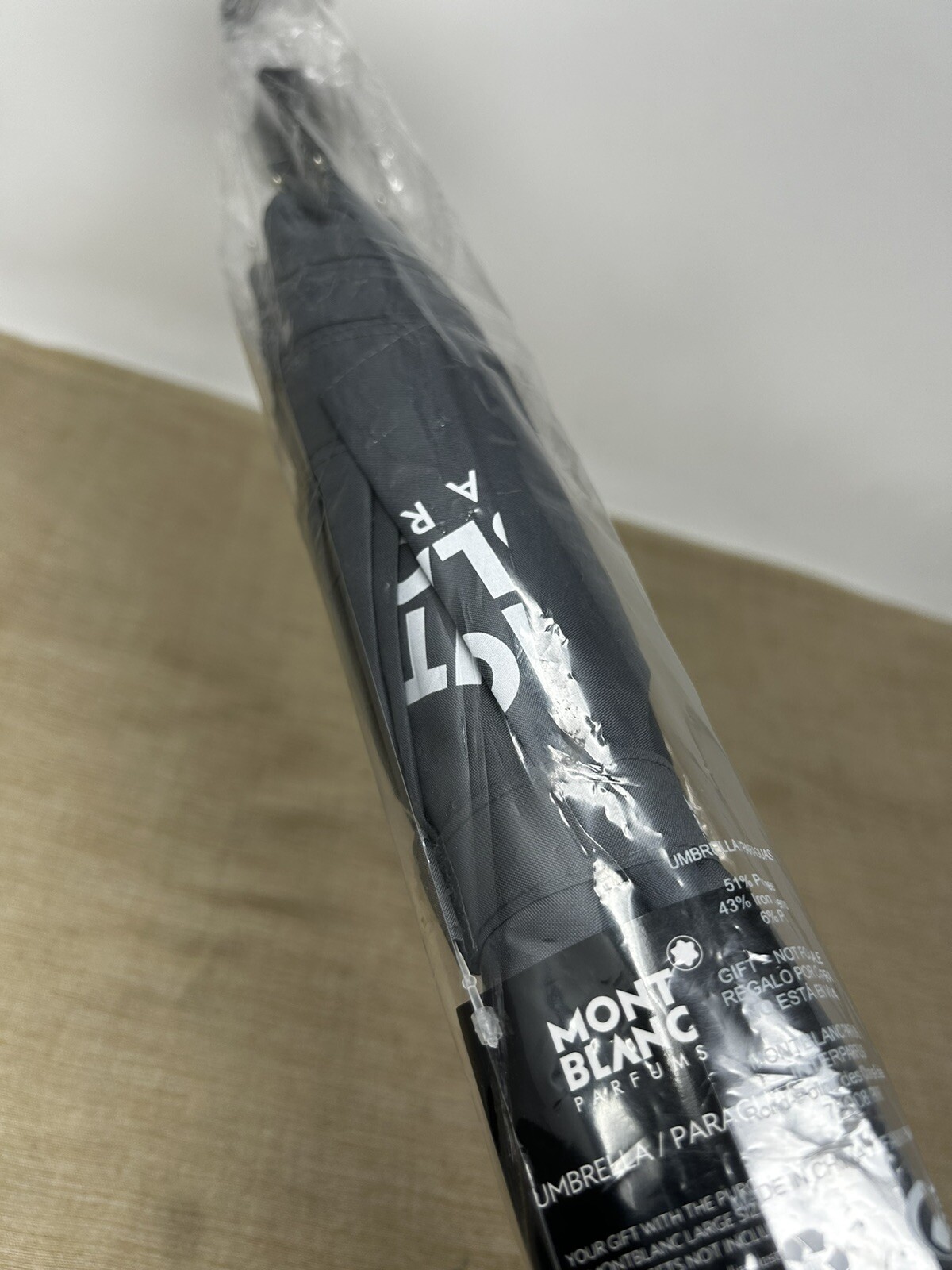 Mont Blanc Parfums Gray Designer Umbrella 37”