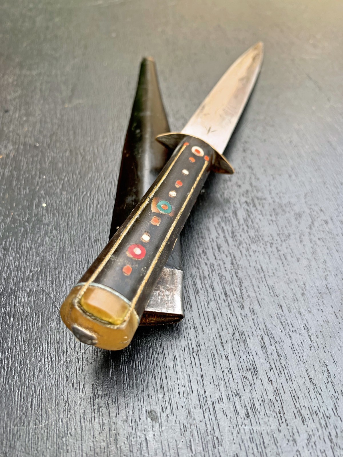 Antique Turkish dagger, blade dated 1945, for Ottoman collection, Arabic