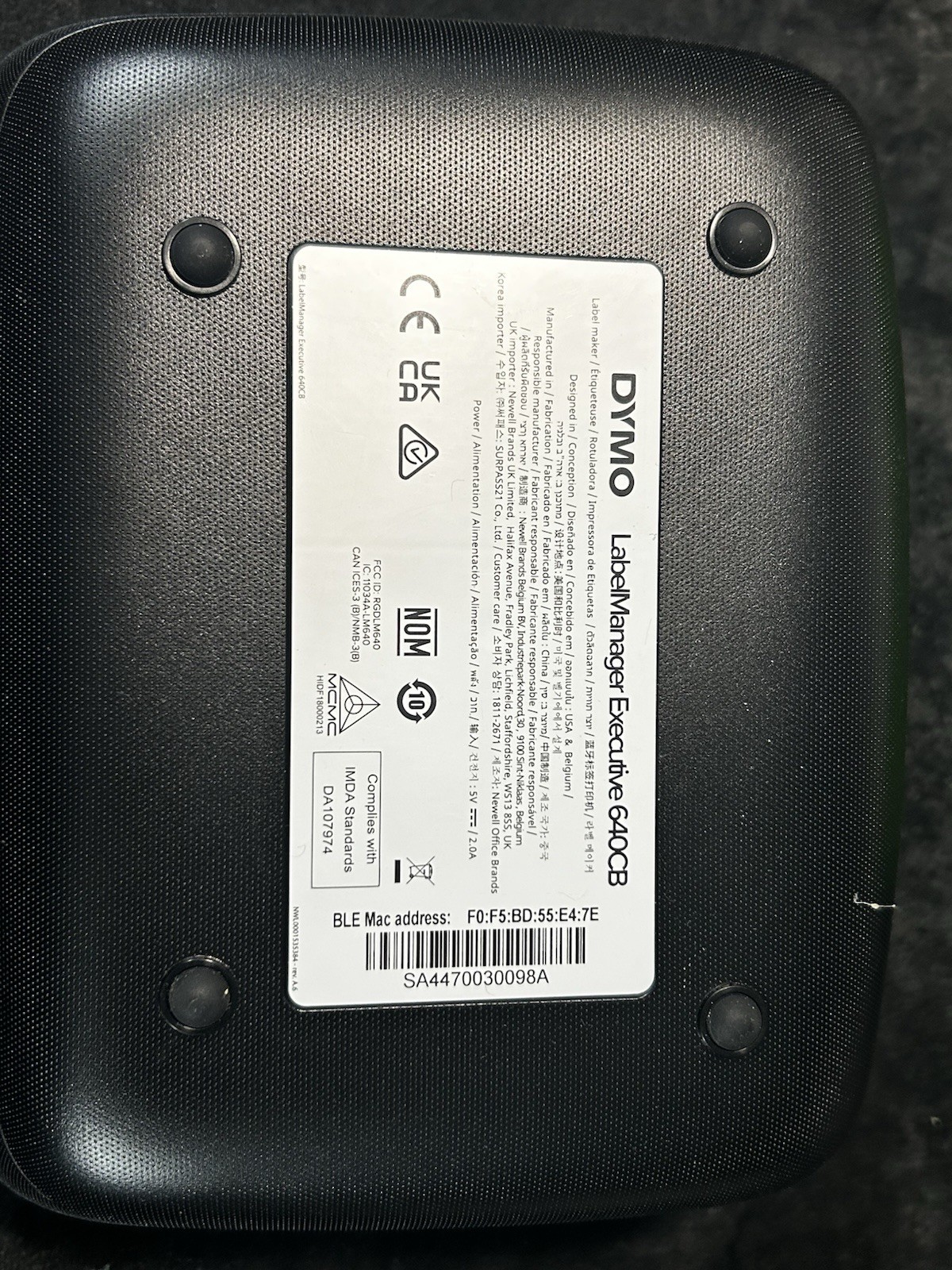 Genuine DYMO LabelManager Executive 640CB Portable Compact Label Printer NEW