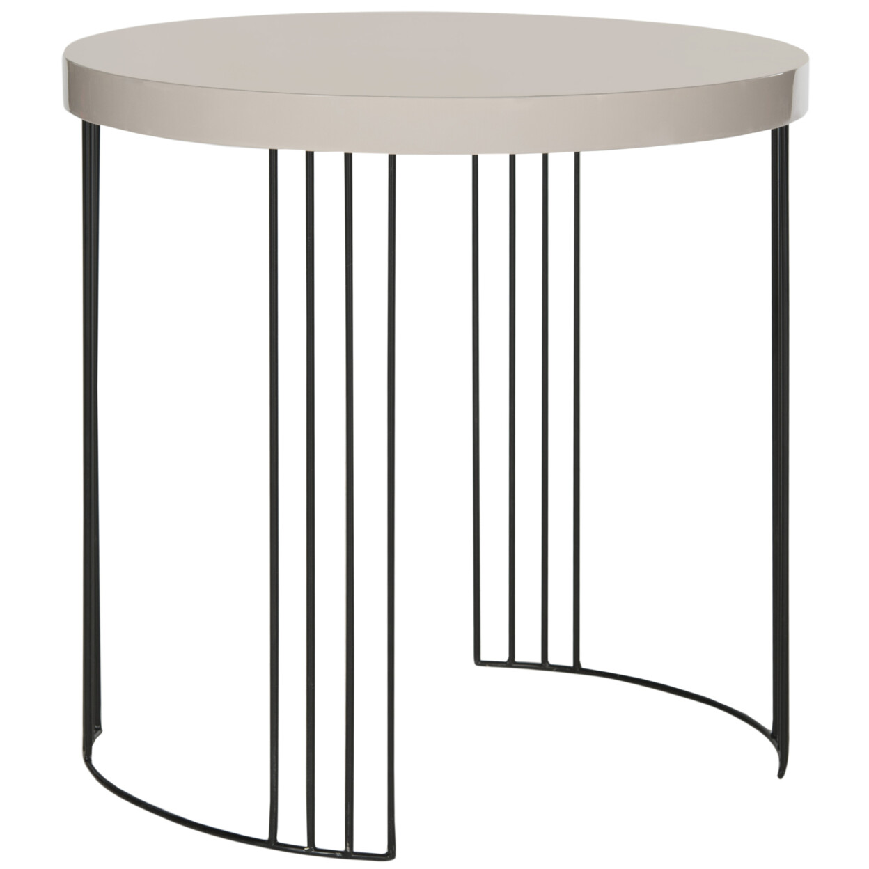 SAFAVIEH Kelly Mid-Century Scandinavian Lacquer Side Table | Taupe / Black |