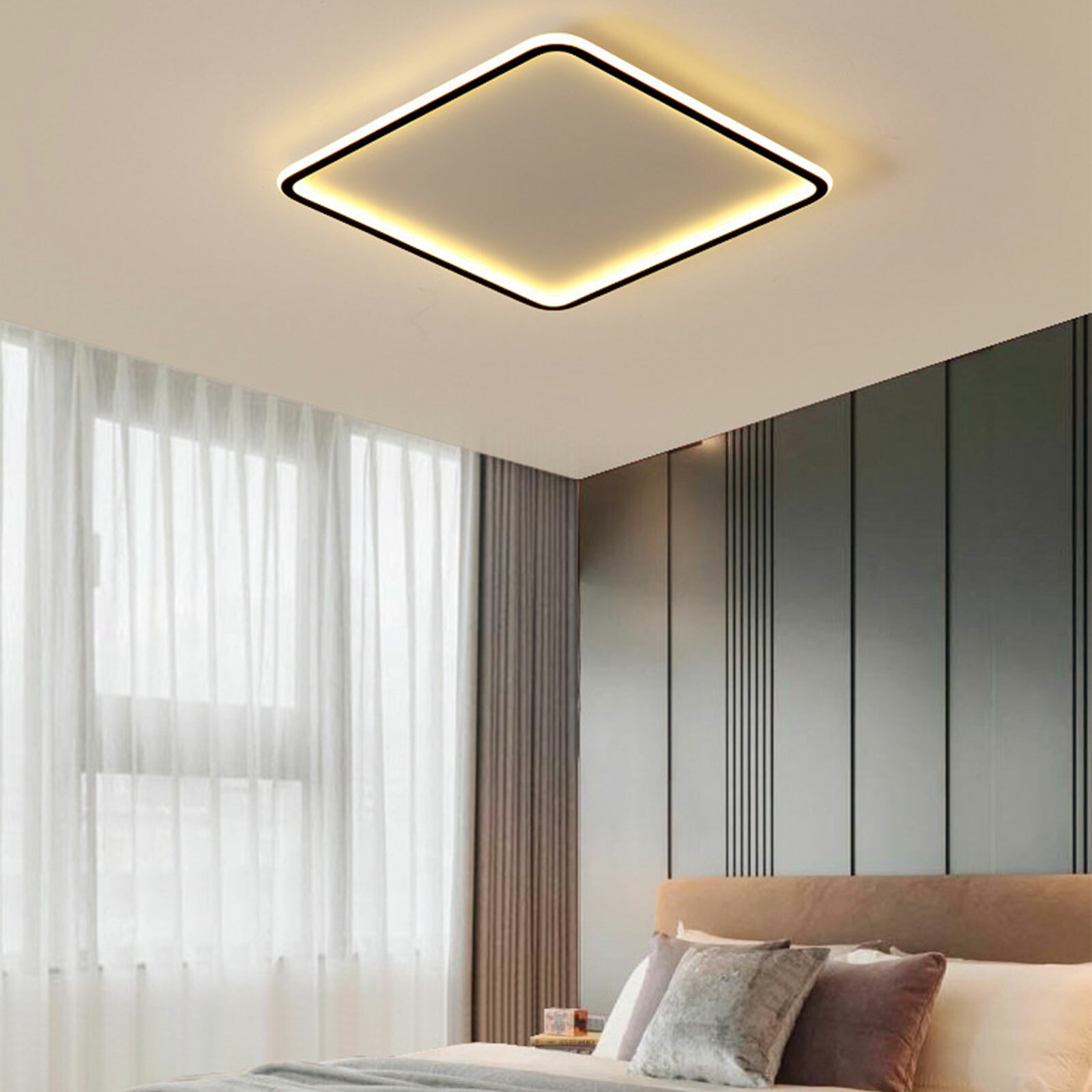 LED Ceiling Light Flush Mount Modern Chandelier Lighting Fixture with Remote US