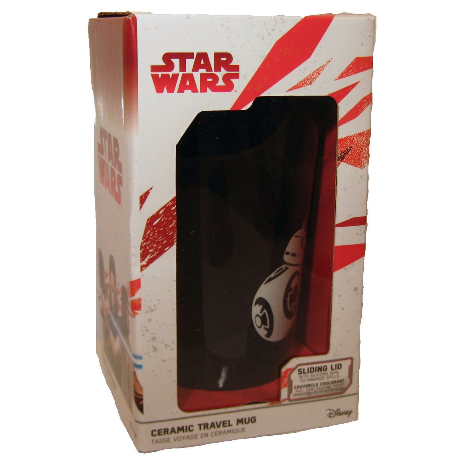 Disney STAR WARS Ceramic Travel Mug w/ Sliding Lid and Silicone Seal NEW in BOX!