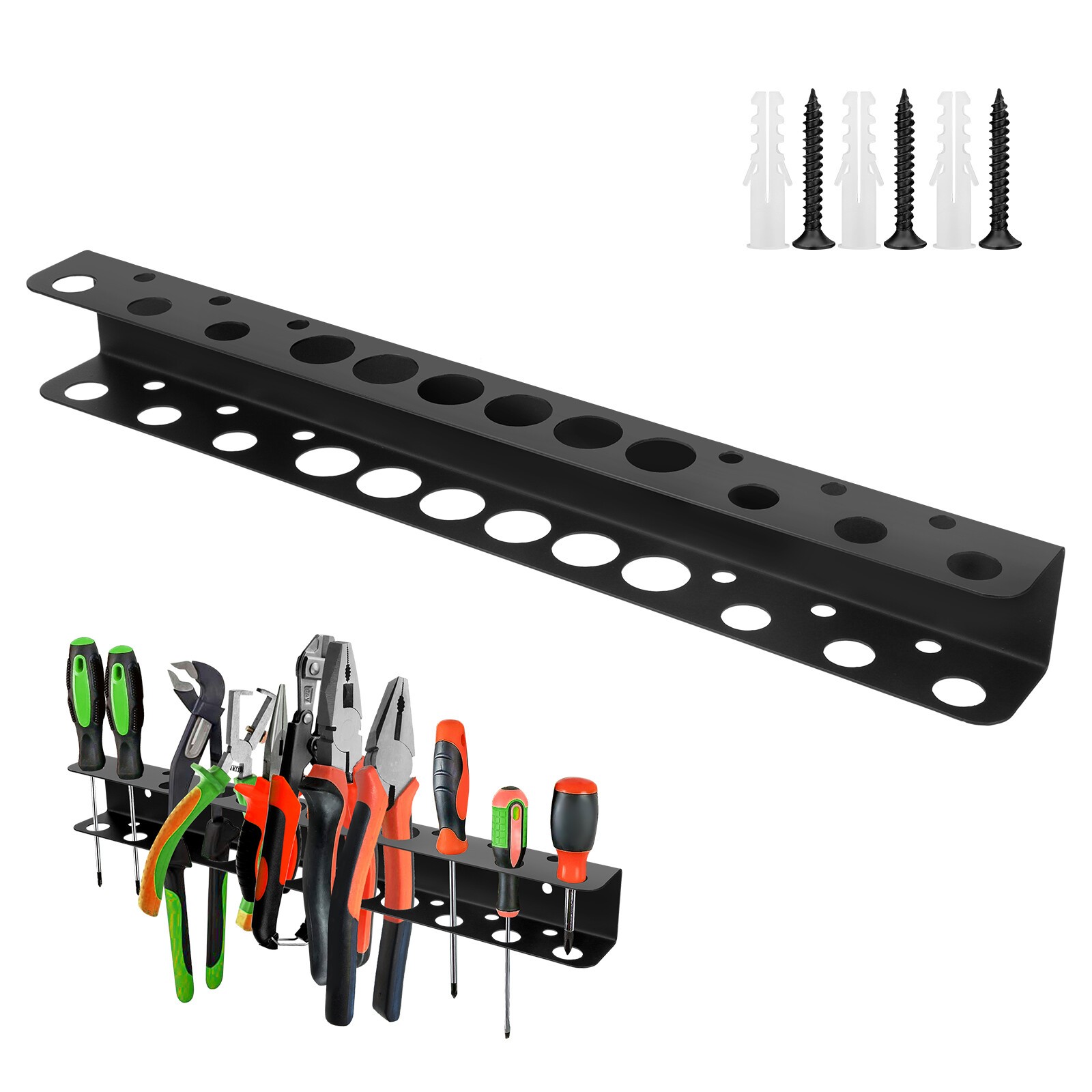 2xGarage Wall Mount Tool Storage Rack Screwdriver Organizer Hanging Holder Shelf