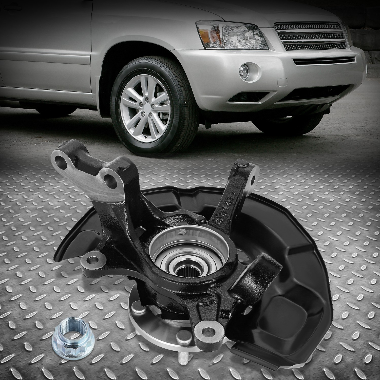 Front Right Side Steering Knuckle & Wheel Hub Bearing for 04-07 Highlander FWD