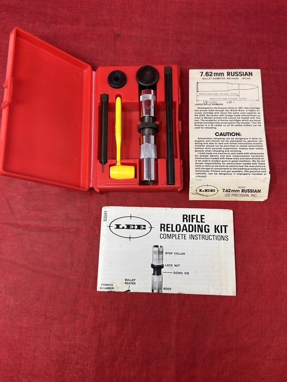 7.62mm Russian 90243 Lee Rifle Reloading Die Kit