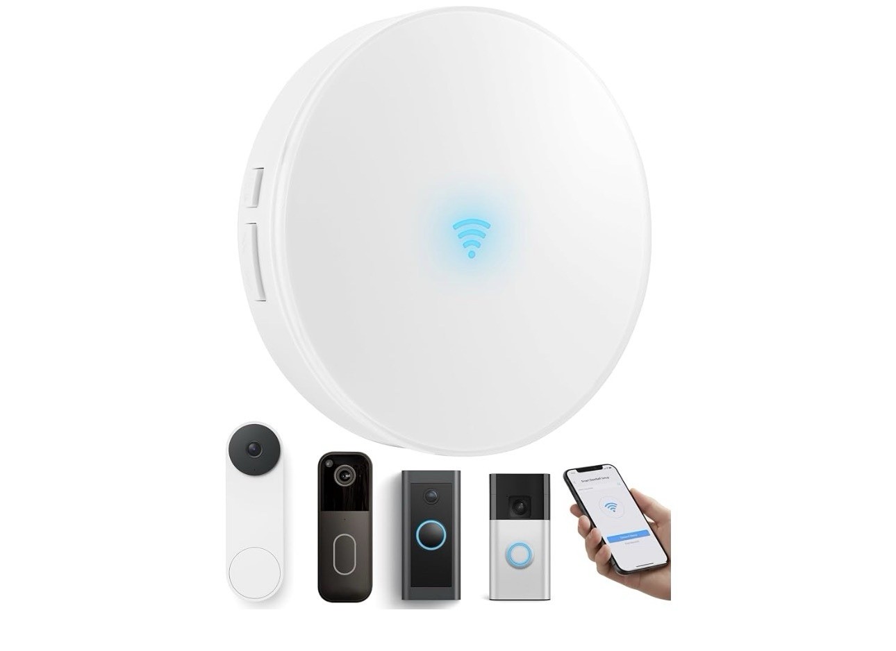WiFi Wireless Doorbell Chime Extender for Ring Blink Google Nest Alexa Smart