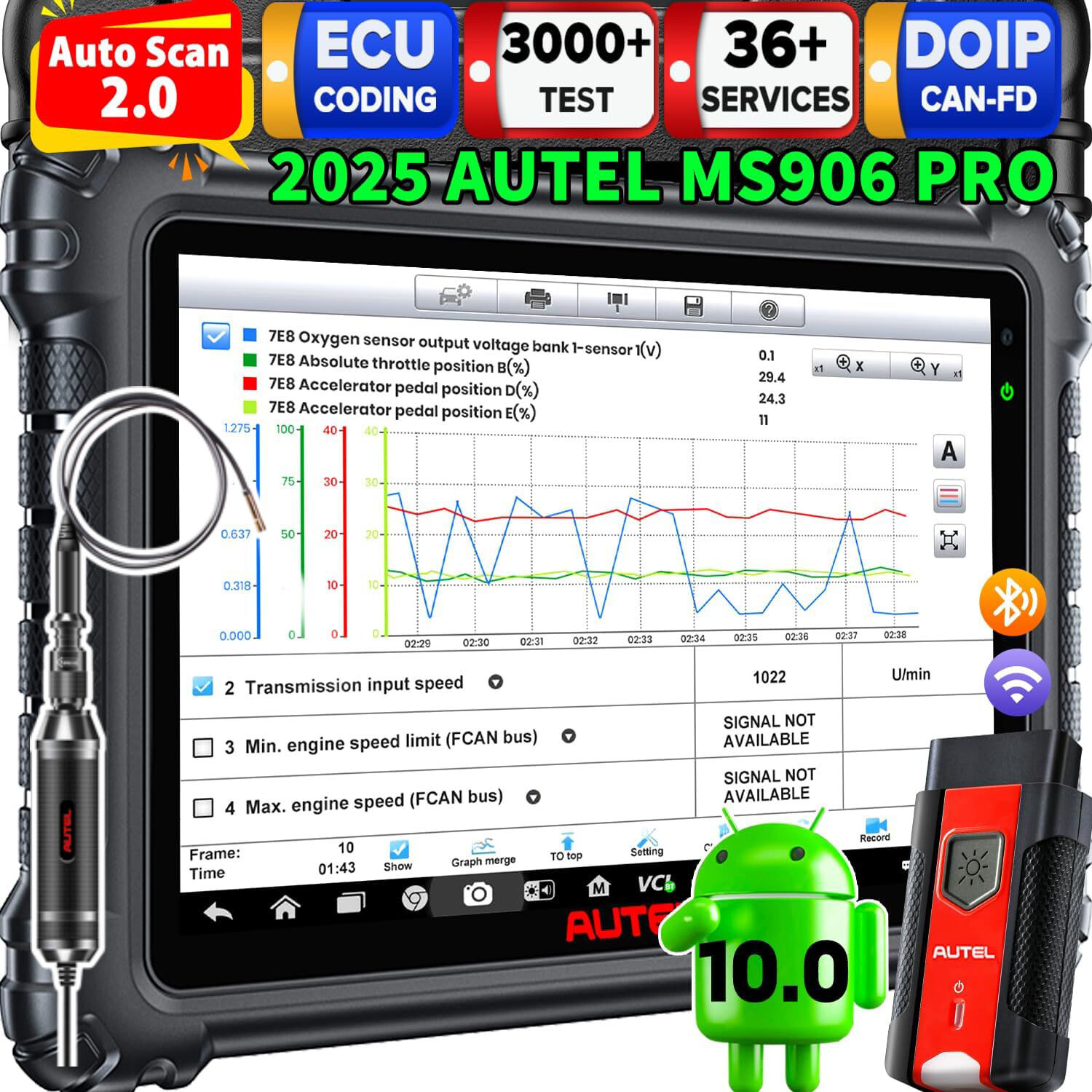 Autel MaxiSYS MS906 Pro ECU Coding Full System Diagnostic Scanner AS MK906 PRO