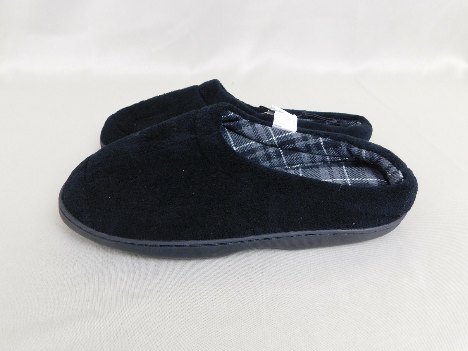 OT Revolution Men's Plush Open-Back Scuff Slippers - Black, 9-10 Medium #8822