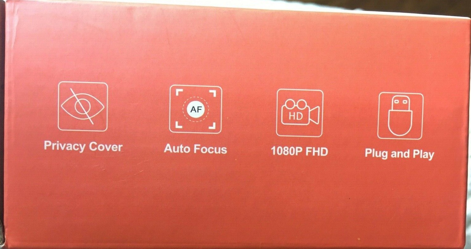 HD 1080P Webcam with Microphone and Privacy Shutter and Tripod