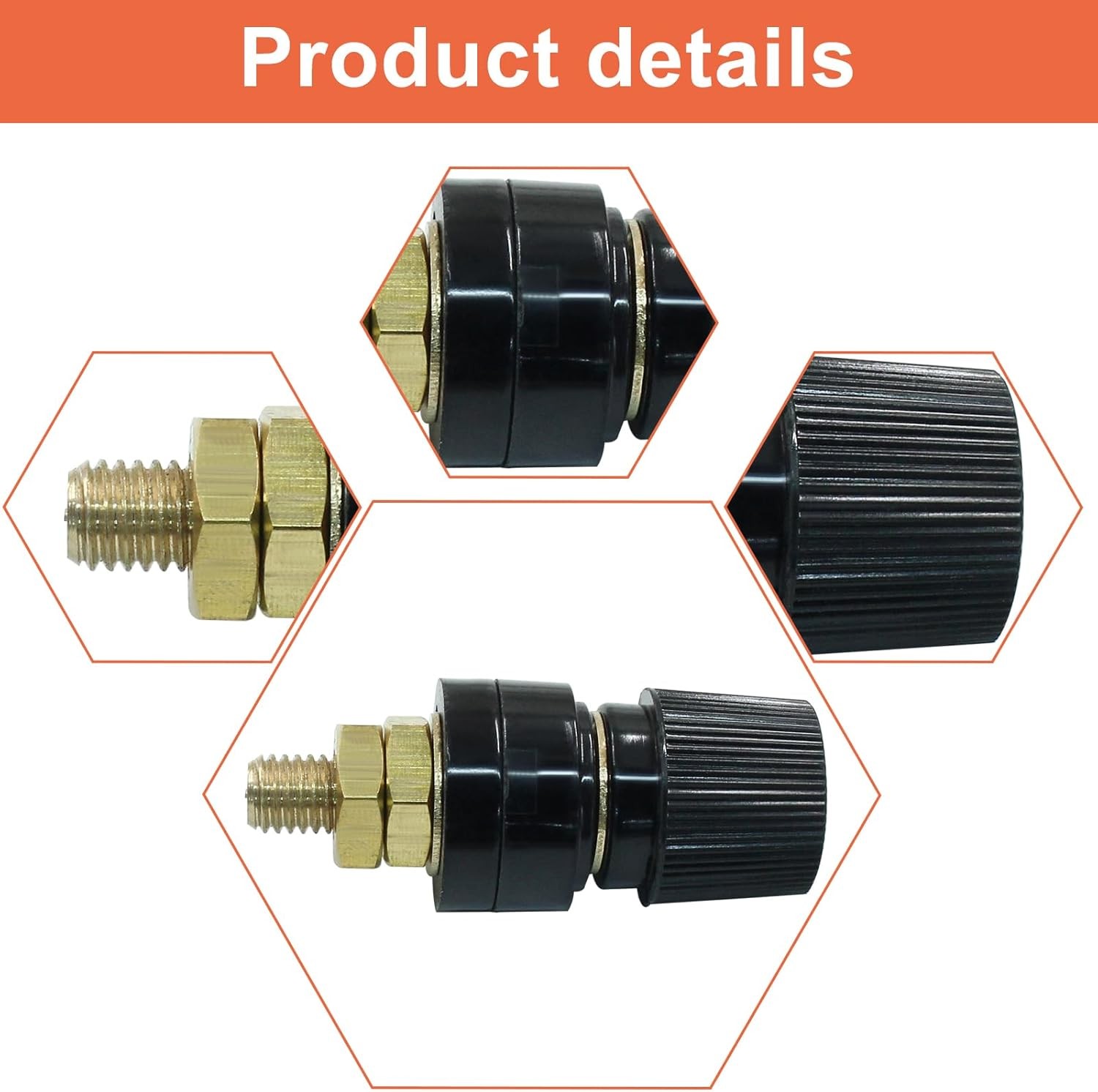 Remote battery terminal studs kit with red and black posts for power connection
