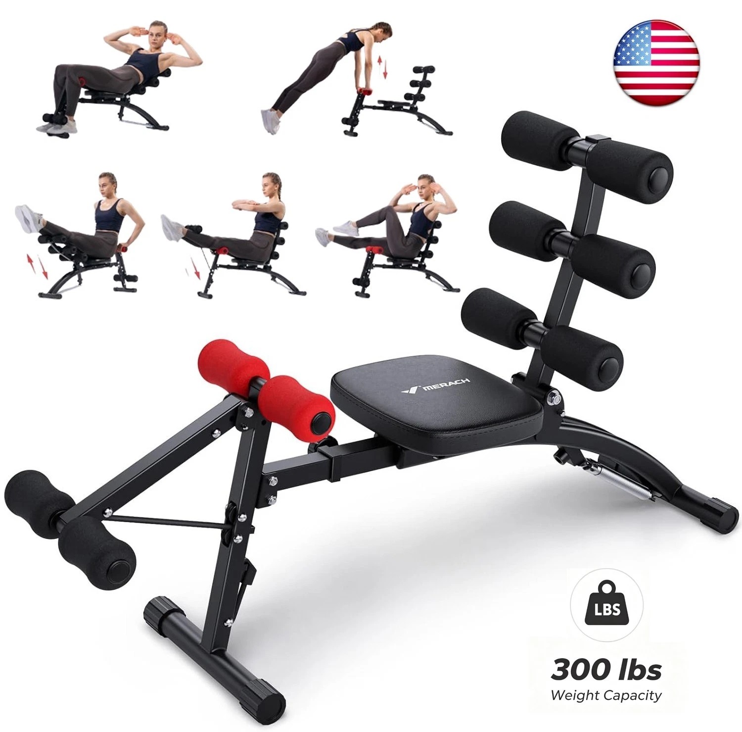 NEW MERACH Ab Trainer Abdominal Workout Bench Exerciser Home Fitness Machine