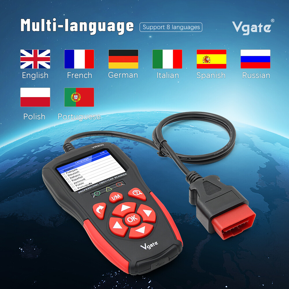 VR800 Automotive Code Reader OBD2 Scanner Car Check Engine Fault Diagnostic Tool