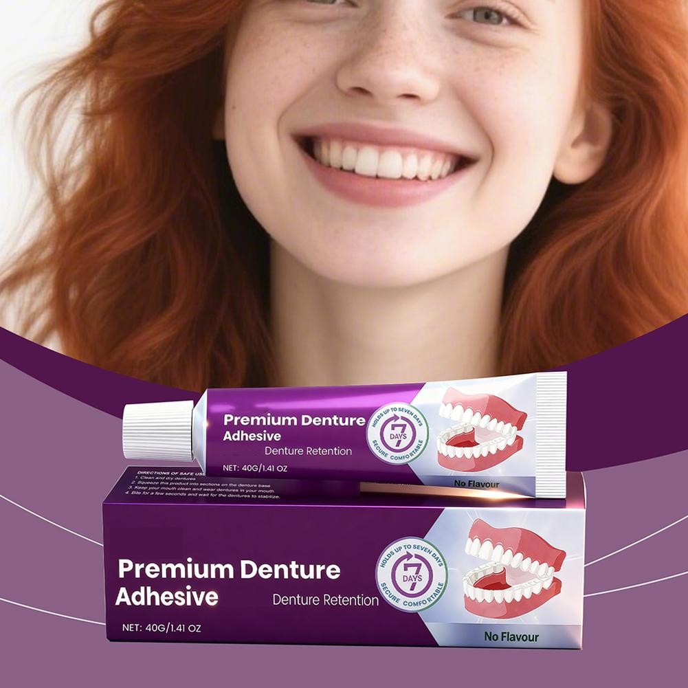 Denture Adhesive Cream Long Lasting Strong Hold Secure Denture Fixative