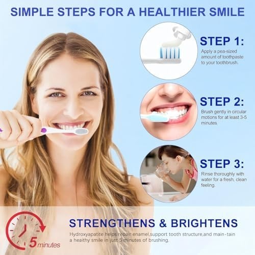 7.5% Hydroxyapatite Toothpaste for Advanced Enamel Protection, Appropriate for S