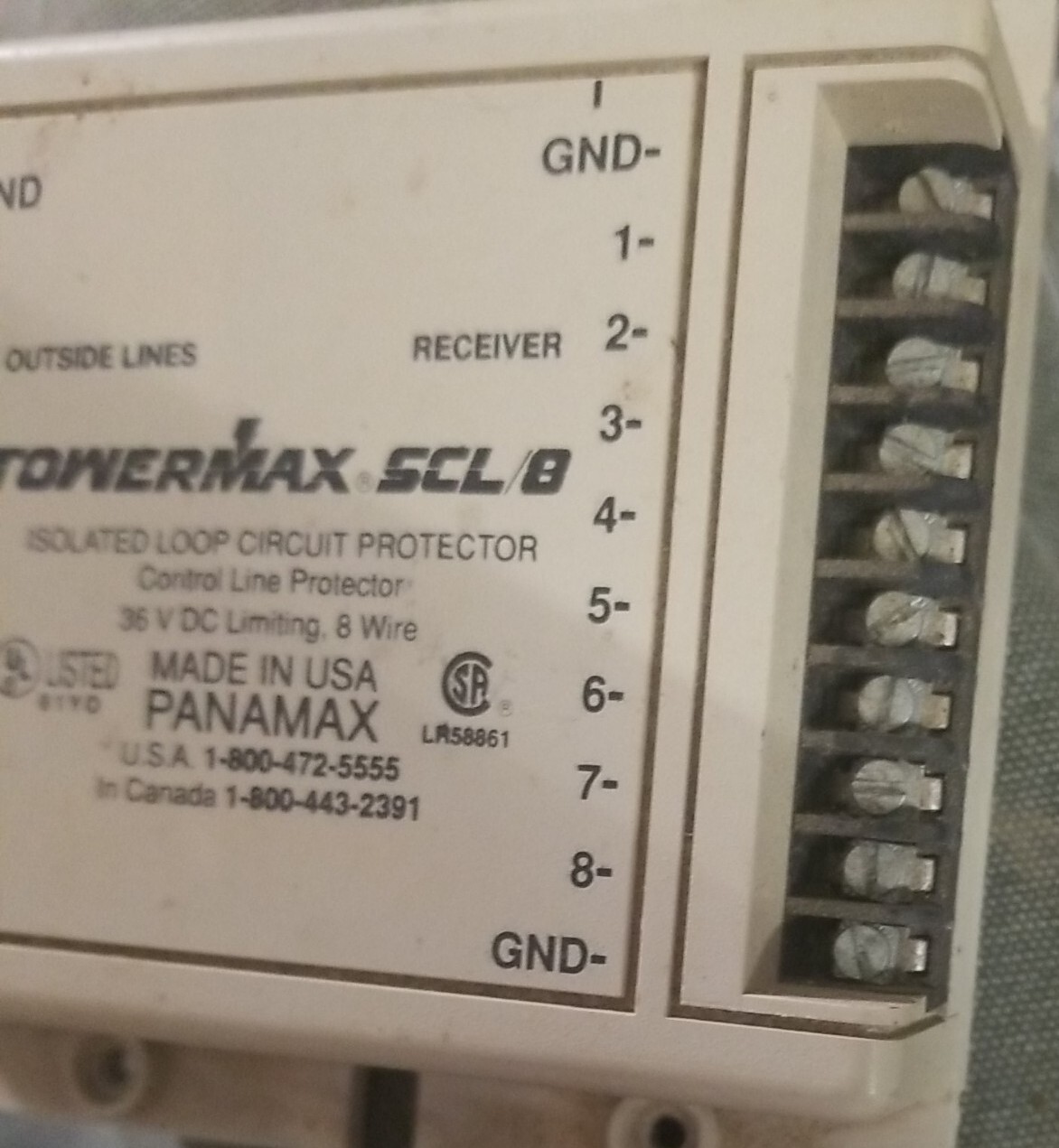 Panamax Towermax SCL/8 Isolated Loop Circuit Protector 36V DC Limiting 8 Wire