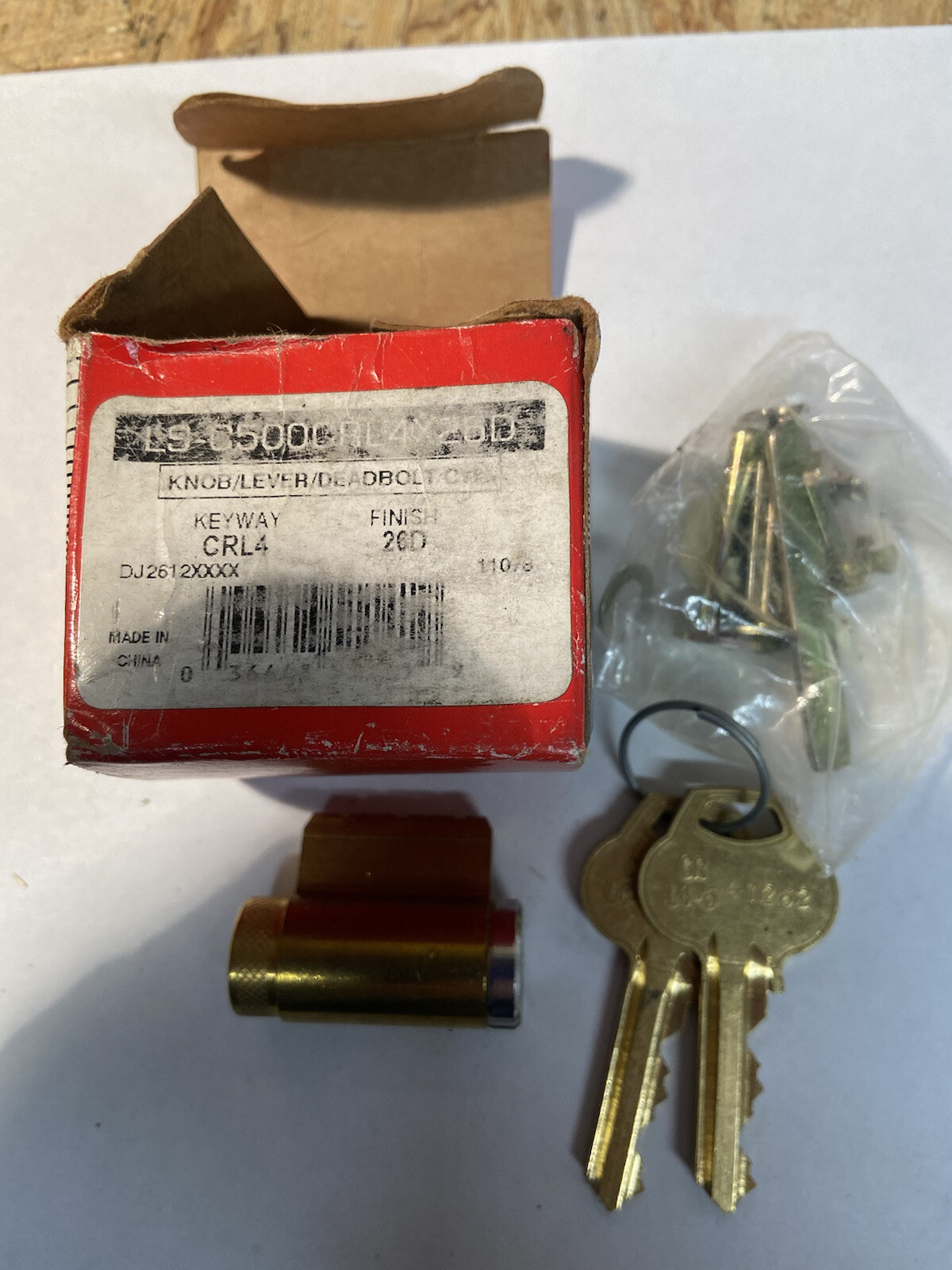 LSDA LS-C500CRL4X26D KIK/KIL CYLINDER, RUSSWIN L4 KEYWAY 2 KEYS
